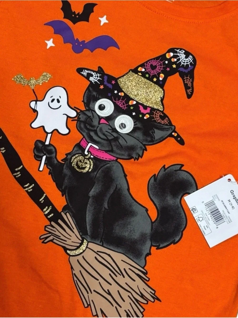 Way To Celebrate Halloween Spooky  Tutu Set Girls M 7/8 Graphic Tee Skirt NWT
